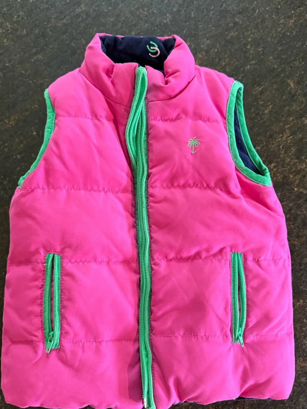 Lilly Pulitzer Girls size 5 Reversible Pink Puffer Vest